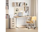 Maison Exclusive - Scrivania Bianca E Naturale 120 X 60 Cm In Legno Massello Di Rovere