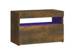 Syfax™ Comodino Con Luci Led Rovere Fumo 60X35X40 Cm