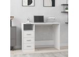 Vidaxl Scrivania Con Cassetti Bianchi 102X50X76 Cm In Legno - Scrivania - Scrivania - Scrivania Per Ufficio - Scrivania Per Computer