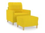 Syfax™ Poltrona Con Poggiapiedi Giallo Chiaro 60 Cm In Tessuto