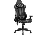 Sedia Da Gaming Happyment Bristol – Pelle Finta – Con Schienale E Braccioli – Regolabile In Altezza – Ergonomica – Grigio/Nero