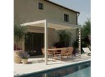 Pergola Bioclimatica Addossata 3X4M In Legno Crema E Alluminio - Oviala Oia