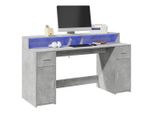 Maison Exclusive - Scrivania Con Luci Led Grigio Cemento 160X55X91 Cm Multistrato