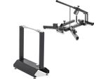 Set: Smontagomme Per Pneumatici Moto 12-21" + Cavalletto Di Equilibratura"