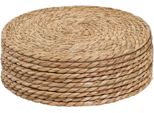 Inf Set Da 12 Sottobicchieri Rotondi In Paglia Marina - Tovagliette Resistenti Al Calore 20 Cm