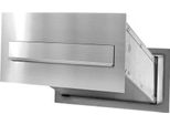 Cassetta Da Incasso Passante Acciaio Inossidabile 6PN Profondità 260-410Mm Cassetta Postale Da Esterno Con Mascherina 2 Chiavi Incluse Esterno