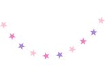 Ghirlanda Di Stelle Da Festa, Striscione Pentagramma Di Carta, Catena Di Gagliardetti, Decorazione Da Appendere, Decorazione Per La Casa (Rosa E Viola)