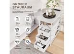 Tavolino Bianco Con 3 Cassetti E Funzione Di Ricarica Usb/Type-C Comodino Tavolino Moderno 60X30X62 Cm