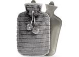 Vilde | Bottiglia Dell'acqua Calda Con Coperchio - Grigio - Grande 2 L - Morbida Bottiglia Dell'acqua Calda - Coperchio In Morbida Pelliccia - Lavabile - Coperchio In Peluche