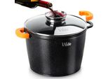 Vilde | Casseruola Con Coperchio In Vetro - 24 Cm - 6,7 L - Pentola Con Manici In Silicone - Adatta All'induzione - Terruna Aroma