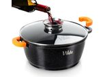 Vilde | Casseruola Con Coperchio In Vetro - 28 Cm - 5,8 L - Pentola Con Manici In Silicone - Adatta All'induzione - Terruna Aroma