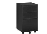 Mobile Archivio Su Ruote - Contenitore Su Ruote - 3 Cassetti - 40 X 70 X 40 Cm - Materiale Ligneo E1 - Portata 30 Kg - Per Raccoglitori - Nero