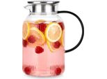 Vilde | Caraffa Di Vetro Con Coperchio - Caraffa D'acqua 1,5L - Caraffa Di Vetro - Caraffa D'acqua - Lavabile In Lavastoviglie - Scanalata