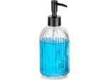 Vilde | Dispenser Per Sapone In Vetro - Trasparente - 400 Ml - Dispenser A Pompa - Dispenser Per Detersivo