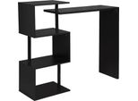 Tavolo Bar Da Cucina - Tavolo Da Bistrot/Colazione - Piano 97,5X38 Cm - Altezza 100 Cm - Ripiano A 2 Livelli - Legno Mdf E1 - Portata 100 Kg - Nero
