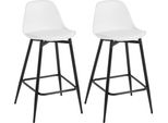 Set Di 2 Sgabelli Da Bar - Sedia Da Bar - Polipropilene (Pp), Con Schienale, Poggiapiedi, 42×43×86,5 Cm, Moderno Minimalista - Bianco