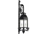 Casa Padrino Applique Da Esterno Barocco Nero H. 150 Cm - Illuminazione Barocca Da Esterno