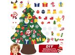 Sessamen-Lp Albero Di Natale In Feltro Fai Da Te Con 36 Pezzi Ornamenti Rimovibili Albero Di Natale In Feltro Decorazione Natalizia Da Appendere (Tipo A)