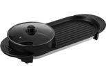 Grill E Pentola Calda 2 In 1 - Elettrico 2200W - Funzione Hotpot E Grill - 5 Velocità - Antiaderente - Per 2-8 Persone - Nero