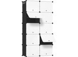 Scarpiera - Scaffale Per Scarpe - 10 Scomparti - Fino A 40 Paia - 94X180X36,5 Cm - Plastica - Bianco E Nero
