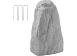 Succebuy Roccia Di Copertura In Poliresina, Aspetto Realistico Della Pietra Per Uso Esterno, Ideale Per Il Design E La Decorazione Del Giardino, Roccia Artificiale In Grigio, 355X390X595Mm