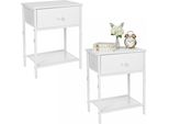 Comodino Relaxdays, Set Di 2 Cassetti E Ripiano