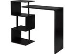 Tavolo Da Bar - Tavolo Alto Da Bar/Bistrot - Ripiano A 2 Livelli - Piano 97,5X38 Cm - Altezza 100 Cm - E1 Mdf - Per 2 Persone - Nero