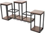 Portabottiglie E Portabottiglie - Montaggio A Parete - Legno Massiccio E Ferro Battuto Laccato - Capacità Di Carico 30 Kg - 106×20×41,5 Cm - Altezza Totale 59,5 Cm