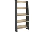 Libreria Quinty 95Cm 5 Ripiani - Decoro Grigio/Rovere