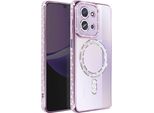 Avizar, Custodia Compatibile Con Redmi 15C Magsafe Con Bordo In Strass, Viola