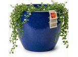 Vaso Da Fiori In Ceramica "Egg Pot"" Blu Reale Ø 38 Cm – Smalto E Resistente Al Gelo"