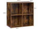 Libreria - Scaffale Verticale - L59,6 X H59,8 X P29 Cm - Mdf/Pannello Truciolare - Divisorio - Facile Da Montare - Marrone