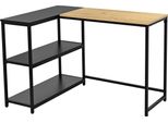 Scrivania Schmitcorner T - 110X80X76Cm - Con Spazio Di Archiviazione - Decoro Rovere/Nero
