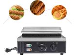 Macchina Per Hotdog - Ferro Per Waffle - 6 Stampi Rettangolari - Rivestimento Antiaderente - Timer E Termostato - Piastre Riscaldanti Superiori E Inferiori - 1500 W, 220 V Ue - Argento