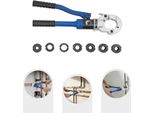 Pinza Idraulica Per Crimpatura - Utensile Di Pressatura - Azionamento Manuale - 7 Matrici V12, V14, V15, V16, V18, V22, V28 - Qualità Professionale - Blu Scuro
