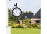 Orologio Da Parete Antico - Orologio Da Stazione Bifacciale - Per Esterni E Giardino - Design RéTro - Nero