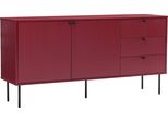 Credenza A 2 Ante E 3 Cassetti In Nobilitato, 150 Cm, Bordeaux - Oviala Romeo