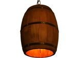 Lampada A Sospensione In Legno Vintage - Lampada A Sospensione - Attacco E27 - 220 V - Lampada Singola - Senza Lampadina