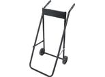 Carrello Di Trasporto Per Motori Fuoribordo - Supporto Motore - Capacità Di Carico 40 Kg - Per Motori Fino A 30 Cv - Acciaio Laminato A Freddo E Gomma - 47×40×90 Cm - Nero