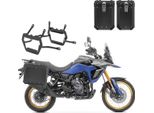 Set Valigia In Alluminio + Portavaligie Adatto Per Suzuki V-Strom 800 / De 23-25