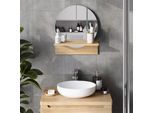 Vicco Specchio Bagno Elyra, 40 X 47.5 Cm Con Ripiano, Quercia Dorata