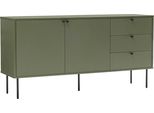 Credenza A 2 Ante E 3 Cassetti In Nobilitato, 150 Cm, Verde Oliva - Oviala Romeo