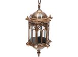 Lampada A Sospensione In Vetro Vintage - Lampada A Sospensione Per Esterni - Sospensione A Catena - Attacco E27 - 90-260 V - Alluminio - Senza Lampadina - Beige