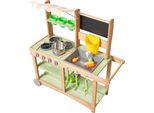 Succebuy Cucina Da Gioco Per Bambini, Cucina In Legno Con Accessori, Lavello, Parasole, Ruote Girevoli E Utensili Da Cucina, Adatta Per Bambini A Partire Da 3 Anni, 880X326X900 Mm
