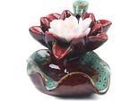 Lotus Bruciatore Di Incenso A Riflusso - Bruciatore Di Incenso A Cascata - Ceramica - Per Coni Di Incenso - Aromaterapia - Marrone