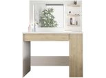 Comodino Glamour Con Illuminazione - Bianco/Quercia