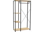 Appendiabiti Alizee - 90X40X167Cm - Con Asta Appendiabiti E 2 Ripiani - Decoro Rovere/Nero