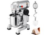 Happyment Impastatrice 10L - Impastatrice E Robot Da Cucina - 450W - Acciaio Inox - Include Gancio Per Impasto, Frusta E Tritatutto - Argento