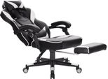 Sedia Da Gaming Happyment Preformace – Regolabile In Altezza – Con Poggiapiedi – Sedia Da Ufficio Ergonomica – Pelle Finta – Bianca – 2 In 1 Gaming E Ufficio