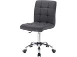 Sgabello Da Lavoro Ergonomico – Grigio Scuro – Rivestimento In Tessuto – Regolabile In Altezza – Girevole – Con Rotelle